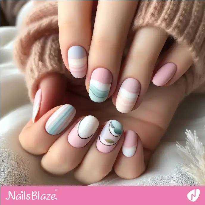 Matte Abstract Watercolor Nails | Paint Nail Art - NB2241